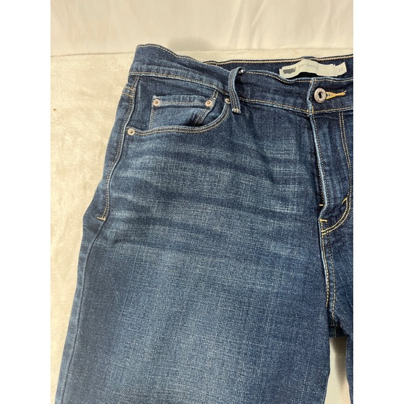 Levis 515 Bootcut Jeans Womens 12M Dark Wash Blue Denim Mid Rise 15516-0136 - Picture 6 of 16